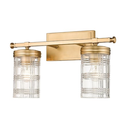 Z-Lite Archer 2 Light Vanity, Heirloom Gold & Clear 344-2V-HG
